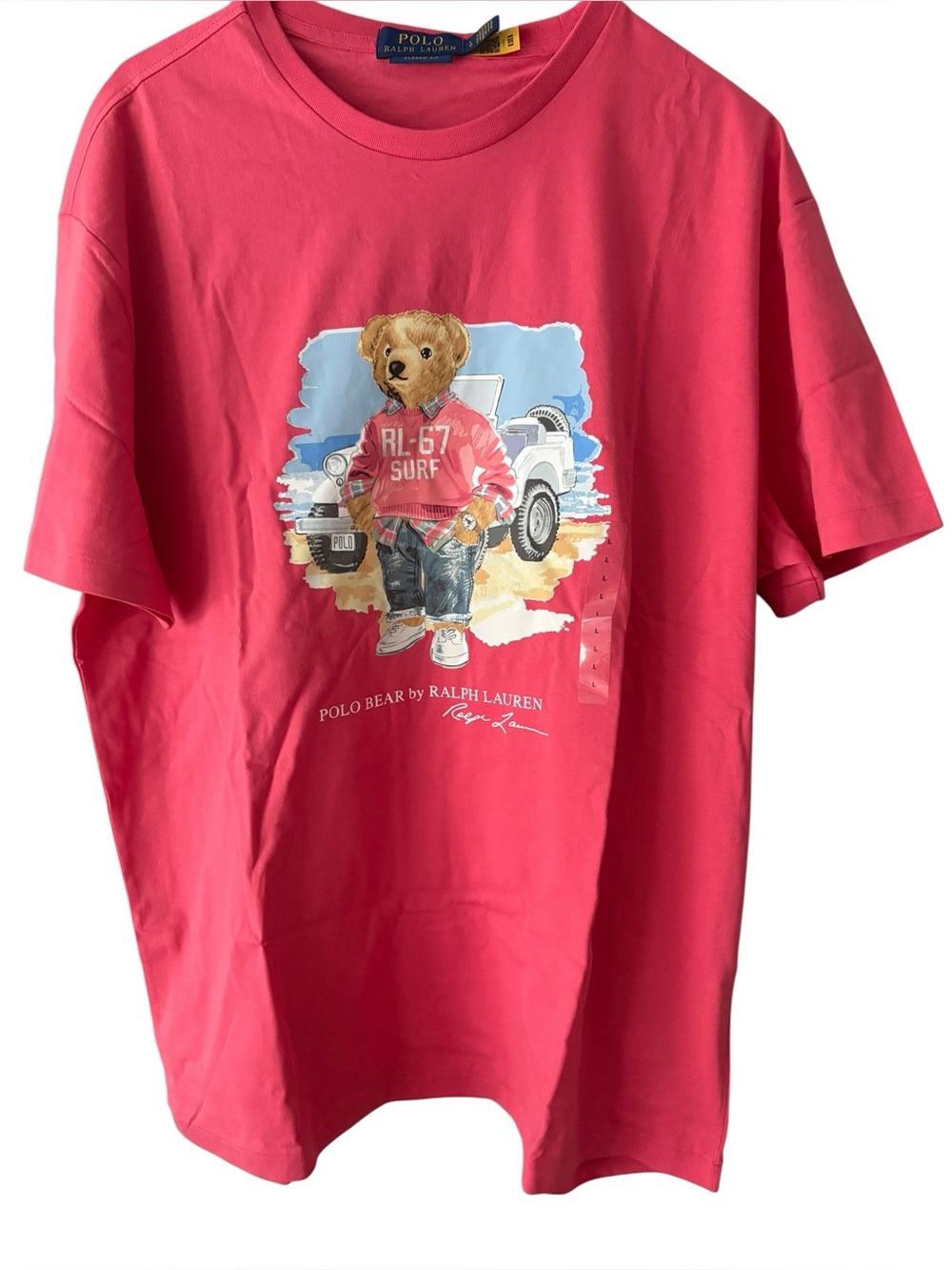 Polo Ralph Lauren Men’s Classic Fit Salmon/Coral S/S TShirt  Polo Bear Sz L